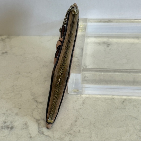 Kate Spade Pebble Leather Bow Zipper Keychain Wallet Light Pink - Picture 5 of 10